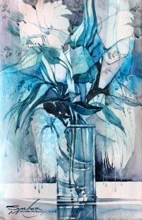 Sarfraz Musawir, Watercolor on Paper, 11x15 Inch, Floral Painting, AC-SAR-069