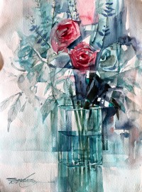 Sarfraz Musawir, Watercolor on Paper, 11x15 Inch, Floral Painting, AC-SAR-071