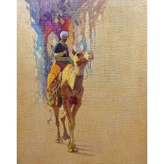 Tariq Hussain, 36 x 48, Oil on Jute, Figurative Painting, AC-TRH-021