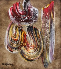 Tariq Hussain, untitled, 16 x 18, Oil on Canvas,Calligraphy Painting, AC-TRH-001