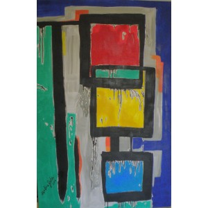 Xandria Noir, 72 x 48 Inch, Acrylic on Canvas,  Abstract Painting, AC-XA-004