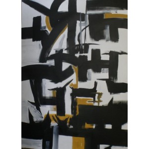 Xandria Noir, 108 x 72 Inch, Acrylic on Canvas,  Abstract Painting, AC-XA-005