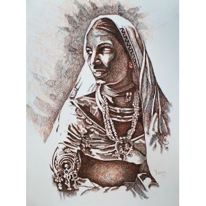 Yousaf Sheikh, 20 x 28 Inch, Pen & Ink on Paper,  Figurative Painting, AC-YS-010