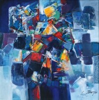 Tariq Javed, 24 x 24 Inch, Acrylic on Board, Abstract Painting, AC-TJ-004
